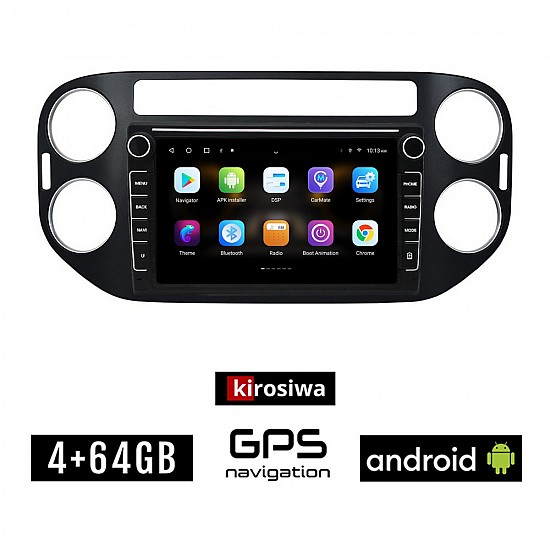 Volkswagen VW TIGUAN (2009 - 2016) Android οθόνη αυτοκίνητου 4GB με GPS WI-FI (ηχοσύστημα αφής 8" ιντσών OEM Youtube Playstore MP3 USB Radio Bluetooth Mirrorlink μαύρο, 4x60W)