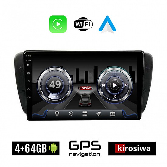 KIROSIWA 4+64GB SEAT IBIZA (2008 - 2015) Android οθόνη αυτοκίνητου 4GB με GPS WI-FI (ηχοσύστημα αφής 9" ιντσών OEM Youtube Playstore MP3 USB Radio Bluetooth Mirrorlink 4x60W Apple Carplay Android Auto)