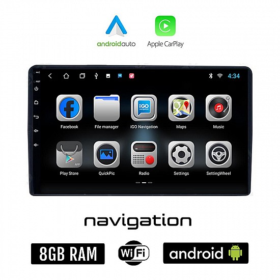 MITSUBISHI OUTLANDER (2001 - 2005) Android οθόνη αυτοκίνητου 8GB + 128GB με GPS WI-FI (ηχοσύστημα αφής 9" ιντσών OEM Android Auto Apple Carplay Youtube Playstore MP3 USB Radio Bluetooth Mirrorlink εργοστασιακή 4x60W)