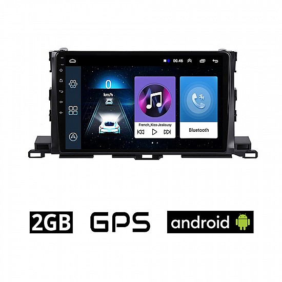 TOYOTA HIGHLANDER (2014 - 2019) Android οθόνη αυτοκίνητου 2GB με GPS WI-FI (ηχοσύστημα αφής 10" ιντσών OEM Youtube Playstore MP3 USB Radio Bluetooth Mirrorlink εργοστασιακή, 4x60W)