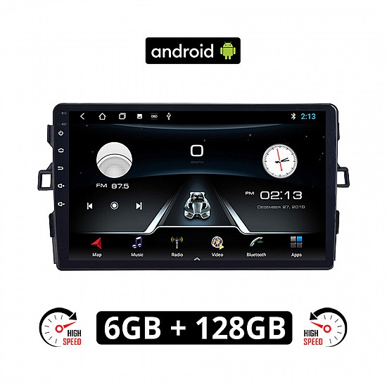 TOYOTA AURIS (2007-2012) Android οθόνη αυτοκίνητου 6GB με GPS WI-FI (ηχοσύστημα αφής 9" ιντσών OEM Youtube Playstore MP3 USB Radio Bluetooth Mirrorlink εργοστασιακή, AUX, 4x60W)