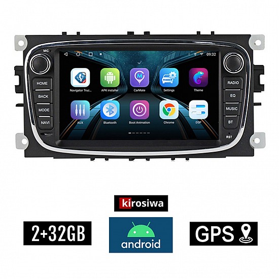 KIROSIWA 2+32GB FORD MONDEO (2007 - 2014) Android οθόνη αυτοκίνητου με GPS WI-FI DSP (ηχοσύστημα αφής 7" ιντσών OEM Youtube Playstore Spotify MP3 USB Radio Bluetooth 4x60W Mirrorlink navi πλοηγός εργοστασιακή μαύρη) AC-2156