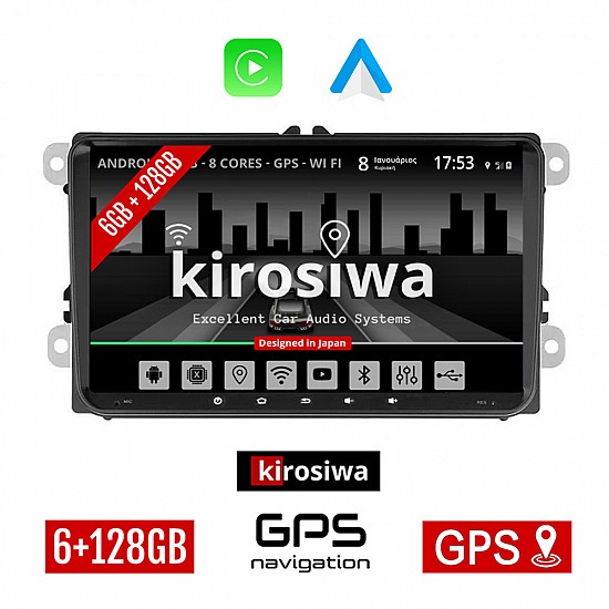 KIROSIWA VOLKSWAGEN SKODA SEAT Android οθόνη αφής 9" ιντσών 6GB GPS WI-FI (6+128GB Bluetooth Golf V 5 6 Polo Passat Octavia Leon Volkswagen Playstore Youtube MP3 USB Radio ηχοσύστημα αυτοκίνητου VW OEM Mirrorlink)