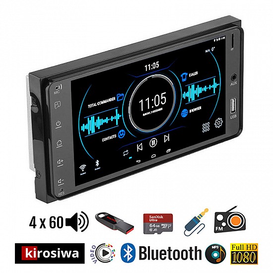 KIROSIWA NISSAN NOTE (2014-2018) οθόνη αφής 7" ιντσών αυτοκινήτου (USB Bluetooth MP3 MP5 multimedia ηχοσύστημα εργοστασιακού τύπου Mirrorlink 4x60W)