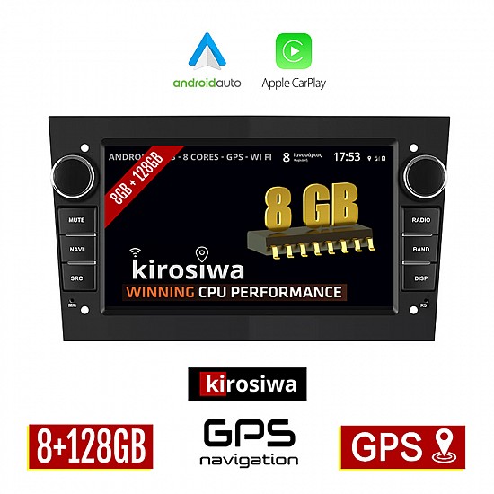 KIROSIWA OPEL 8GB Android οθόνη αυτοκίνητου με GPS WI-FI (Bluetooth CORSA C D ASTRA H G VECTRA ZAFIRA MERIVA Youtube Playstore 128GB ROM RAM 8+128GB Apple CarPlay Auto ηχοσύστημα αφής 7" ιντσών MP3 USB Bluetooth Mirrorlink εργοστασιακή μαύρο)