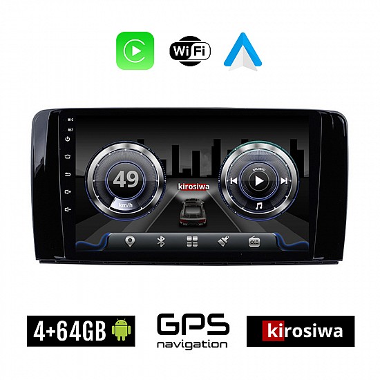 KIROSIWA 4+64GB MERCEDES R (W251) 2006 - 2015 Android οθόνη αυτοκίνητου 4GB με GPS WI-FI (ηχοσύστημα αφής 9" ιντσών Benz OEM Youtube Playstore MP3 USB Radio Bluetooth Mirrorlink 4x60W Apple Carplay Android Auto)