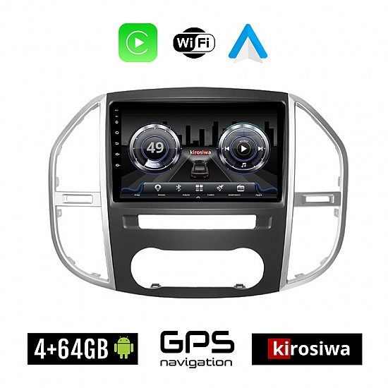 KIROSIWA 4+64GB MERCEDES VITO (μετά το 2015) Android οθόνη αυτοκίνητου 4GB με GPS WI-FI (ηχοσύστημα αφής 10" ιντσών Benz OEM Youtube Playstore MP3 USB Radio Bluetooth Mirrorlink 4x60W Apple Carplay Android Auto)